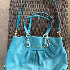 Teal Coach Shoulder Bag/Tote